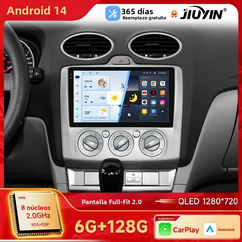 Radio para Auto con CarPlay y Android Auto para Ford Focus 2 3 Mk2 Mk3 2004-2011, Sistemas Inteligentes GPS, Estéreo Multimedia, Autoradio