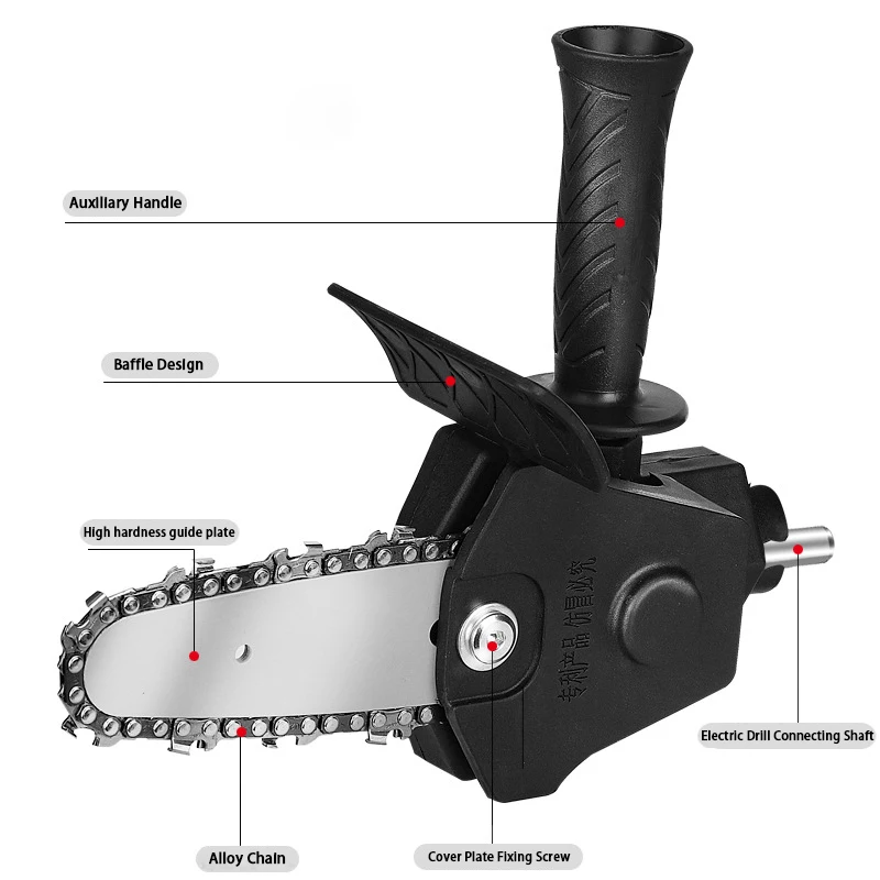Perceuse électrique de 4 pouces modifiée à l'outil de tronçonneuse électrique fixation de l'outil de tronçonneuse électrique ensemble d'accessoires outil de coupe pour le travail du bois