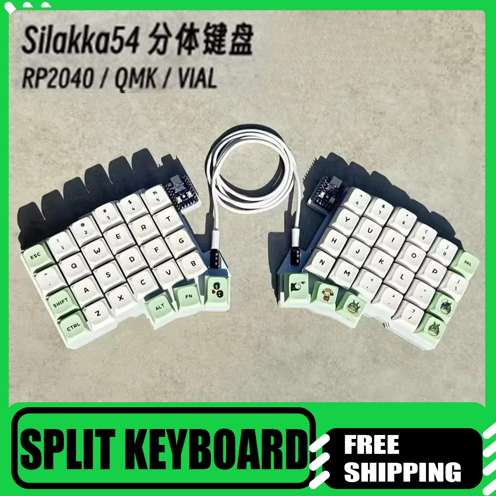 

Silakka54 разделенная клавиатура, проводная горячая замена, поддержка QMK/VIAL, эргономичная клавиатура RP2040zero, аксессуары для ПК и геймеров по индивидуальному заказу