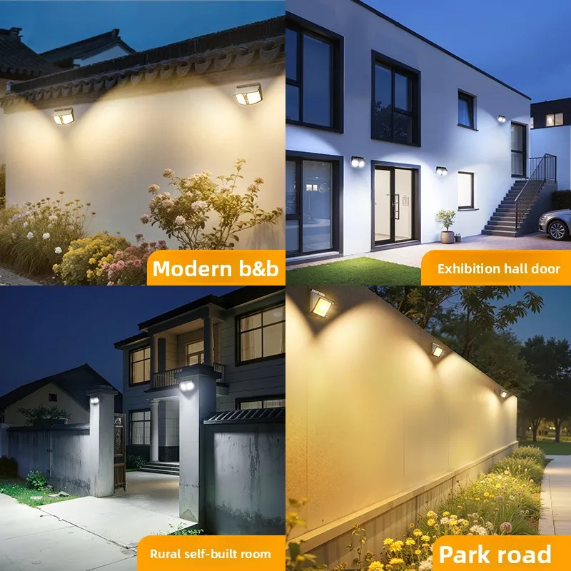 أضواء الشمسية في الهواء الطلق مع 3 طرق محس حركة السوبر مشرق الجدار مصباح IP65 مقاوم للماء ضوء الشارع لحديقة ساحة مسار المرآب