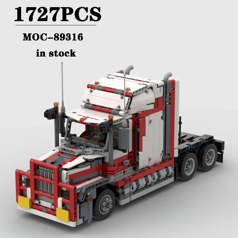 Building Block MOC-89316 Truck Semi-trailer Crane Trailer Construction Model 1727PCS Children's Birthday Gifts Christmas Toys