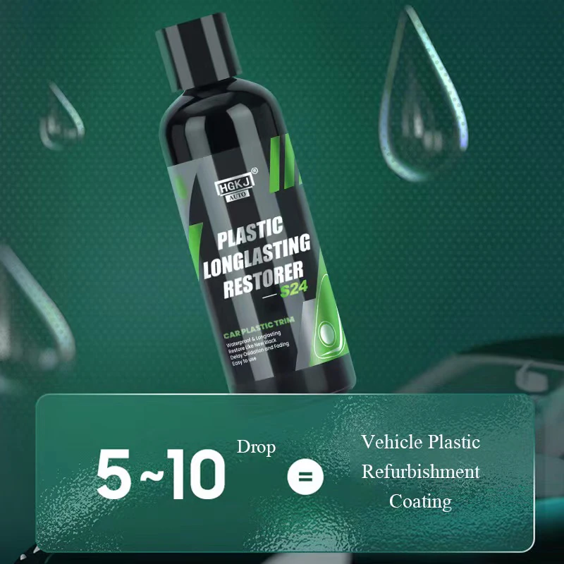 S24 Plastic Renovator For Car Black Trim Wax Longlasting Polish  Plastic Coating Agent Hydrophobic Refreshing Car Detailing HGKJ