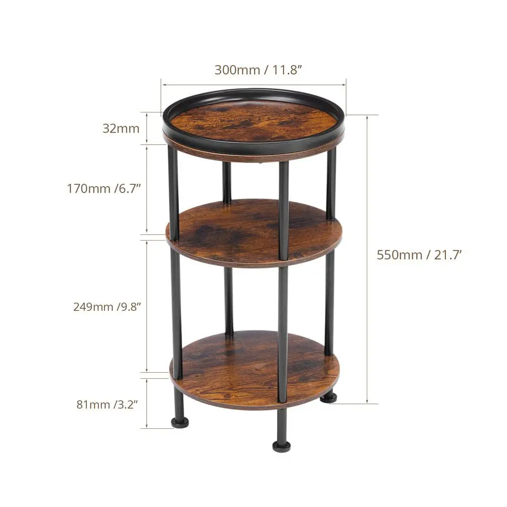 #Modern 3-Layer Decorative Side Table Slim Corner Retro Small End Table for Small Spaces 3D Printed