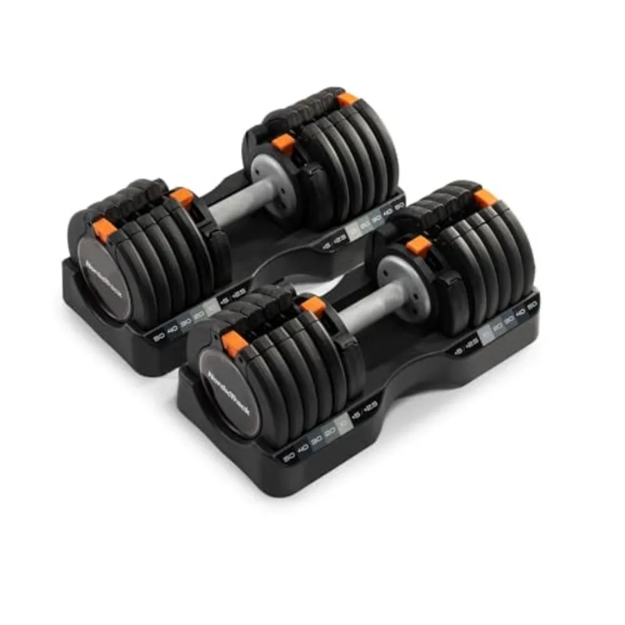 

Регулируемые гантели Select-a-Weight для домашнего спортзала, стальная конструкция, черная отделка, система быстрой регулировки веса