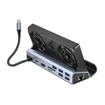 SHUOMENG 10-In-1 Docking Station HUB For Steam Deck OLED& ROG Ally X & Legion Go Dual Cooling Fan 4K -Compatible 1