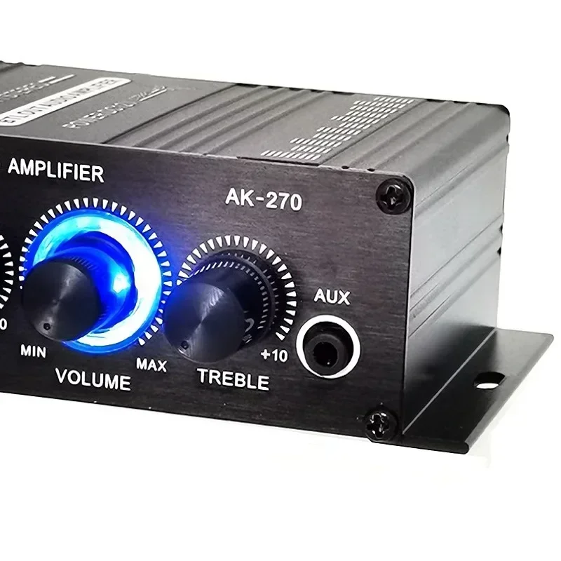 AK-270 Amplificatore HIFI Canale 2.0 Audio stereo Amplificatore audio Bassi Trebl per sistema audio Home Theater