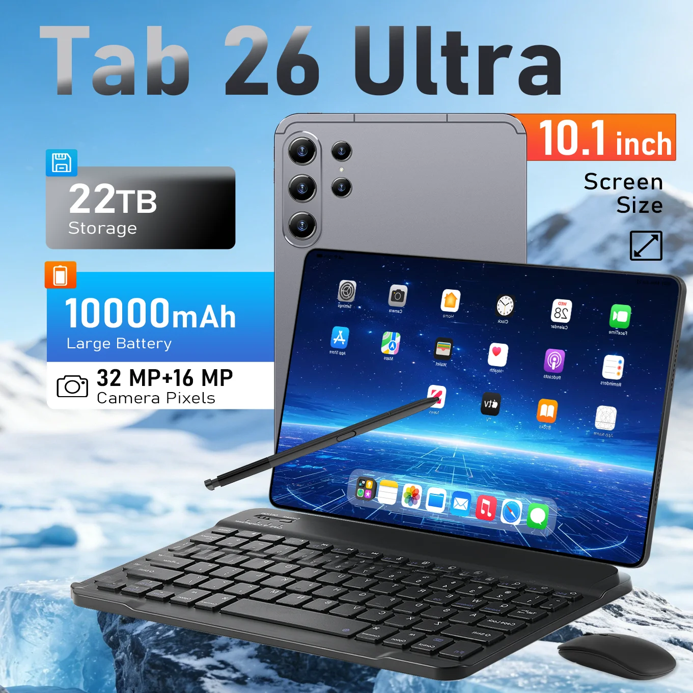 Hot Tablet PC Tab 26 Ultra 10.1 Inch HD Screen Global Version Dual SIM 2TB 10000mAh Android Gaming Tablet