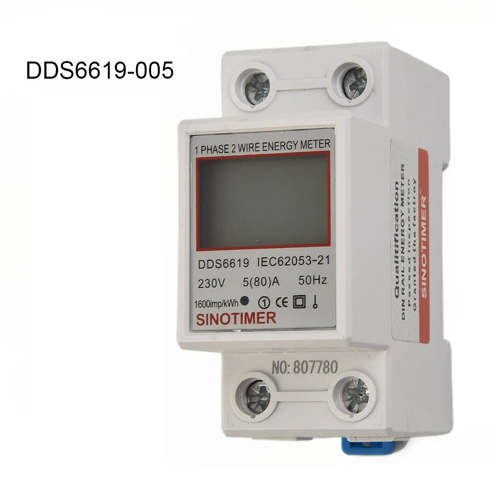 Electricity Meter Efficient and Reliable DDS6619 Energy Watt KWh Meter Pulse Frequency 1000IMP/kwh DIN Rail Mounting