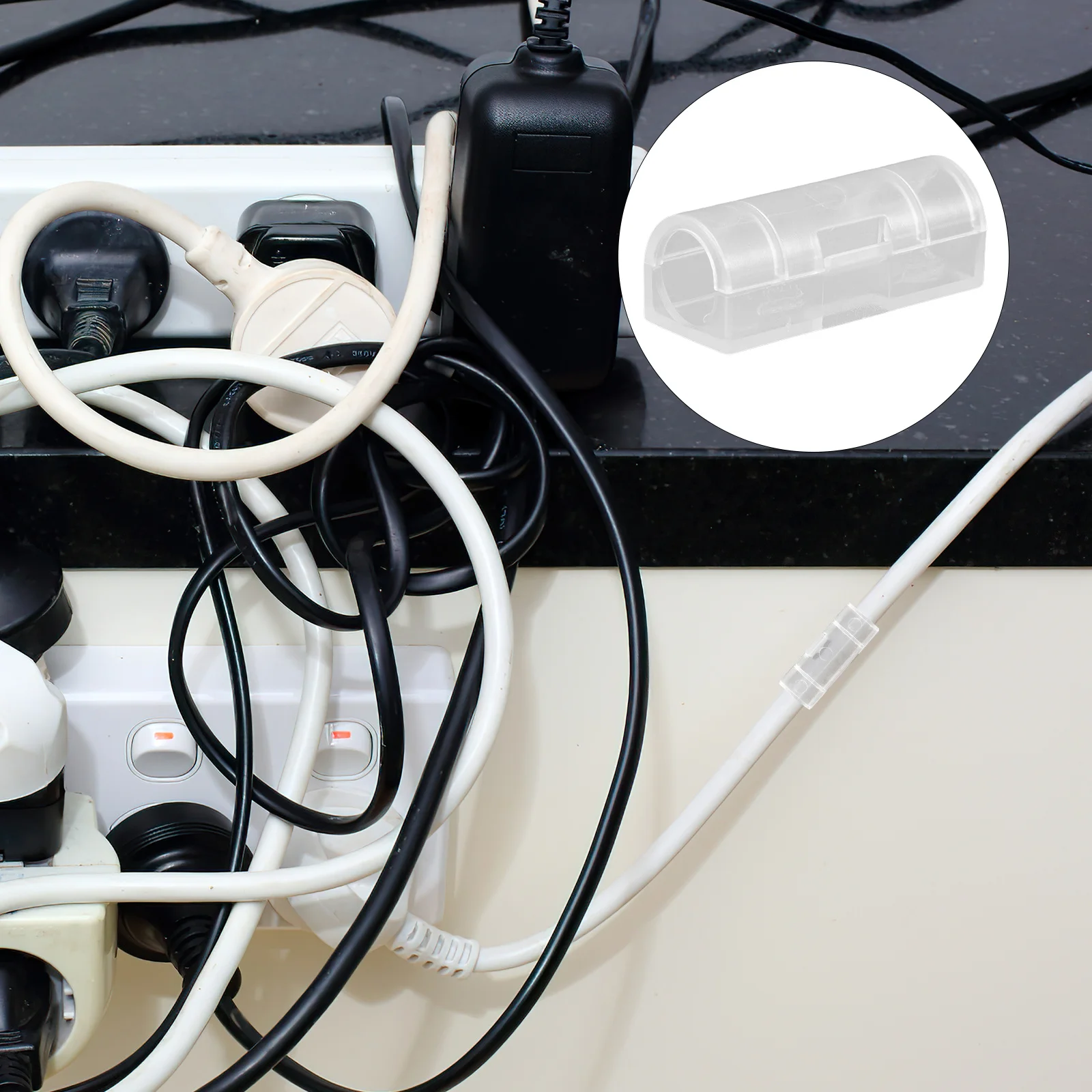 20 قطعة مقاطع كابلات حامل حائط الذاتي لاصق الحبل المنظم إدارة الأسلاك سطح المكتب لزجة المشبك سلك كابل حامي #3