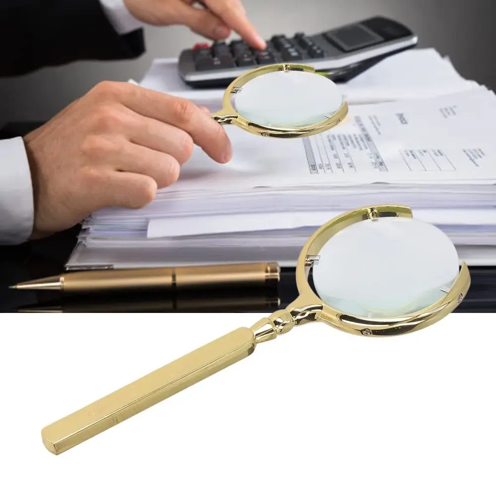 

Handheld Loupe Magnifier Durable Large Magnifying Glass Metal Frame High Definition 10X Magnifying Glass Jewelry Appreciation