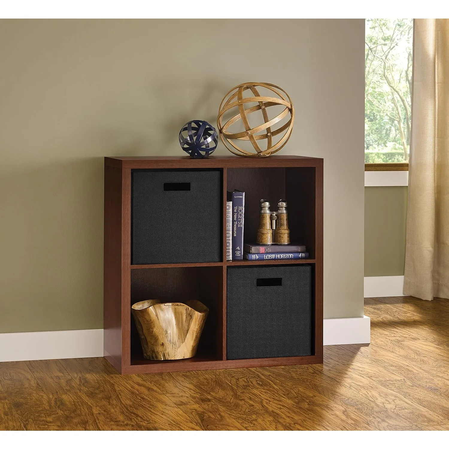 6108 Decorative 4-Cube Storage Organizer, Dark Chestnut