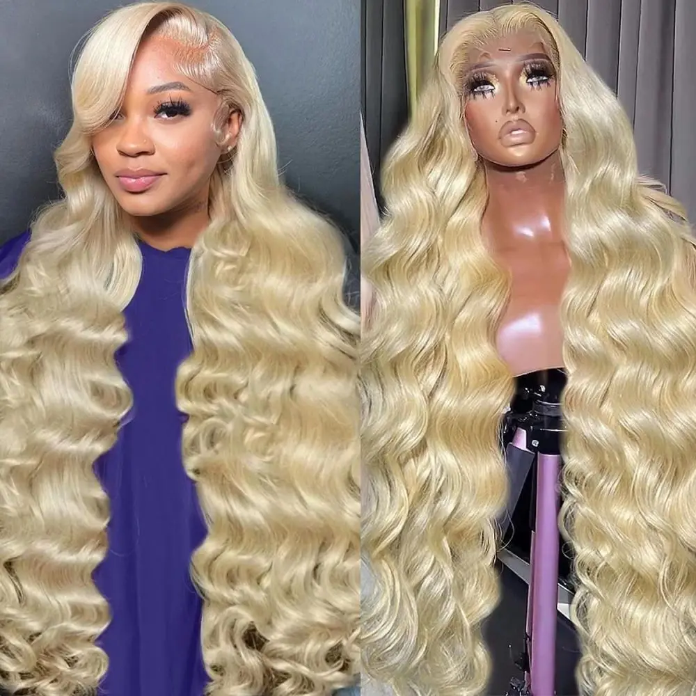 13x6 Body Wave Lace Frontal Wig 613 Honey Blonde Body Wave Human Hair Wigs Brazilian 13x4 Lace Frontal Wig PrePlucked For Women