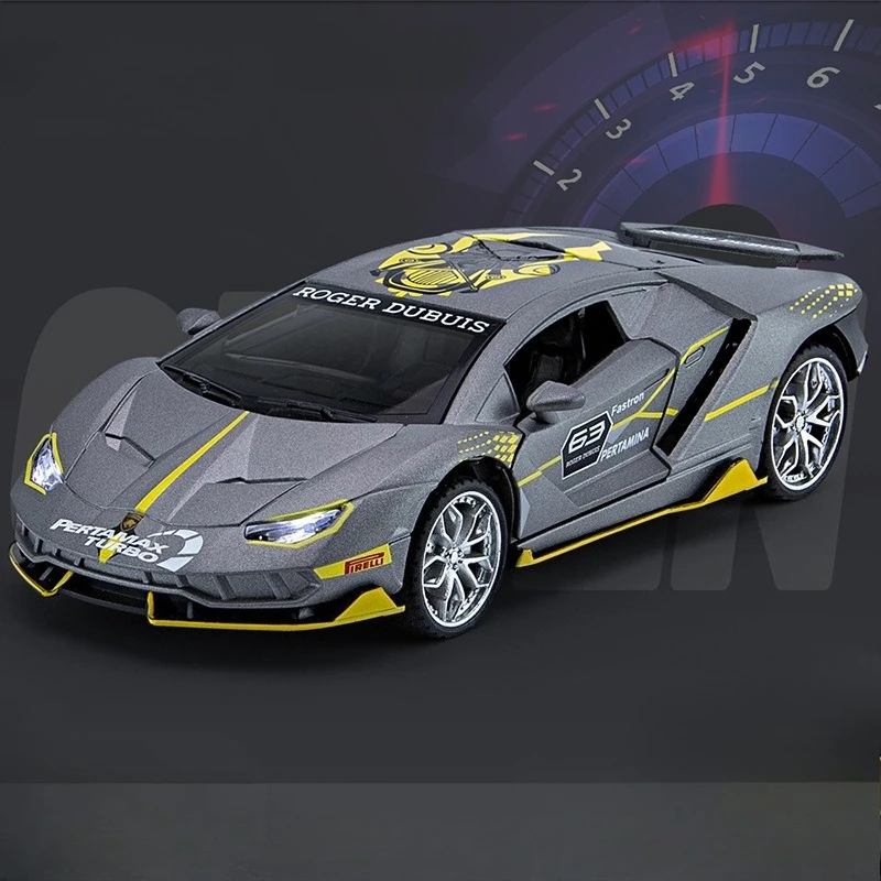 Simulación 1:32 Lambo LP770-4 modelo de coche de carreras con sonido y luz extraíble Metal vehículo de juguete para niños Coche en miniatura