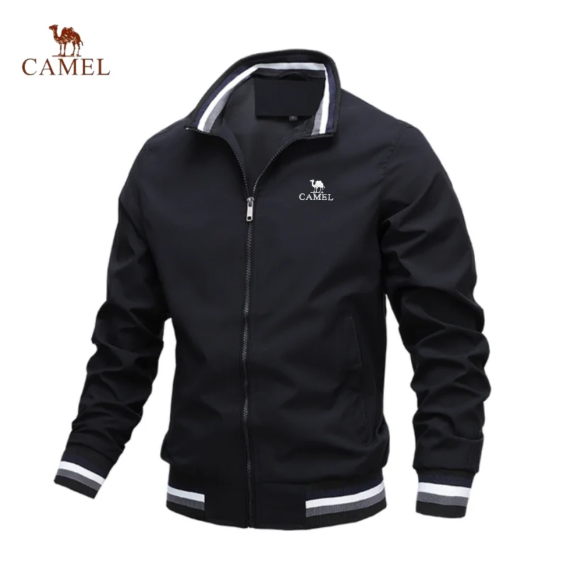 Embroidered CAMEL men\'s zippered jacket, seasonal high-quality business, leisure, outdoor sports jacket, assault jacket