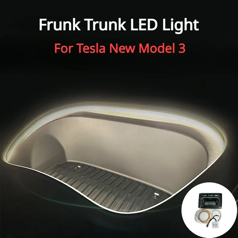 Kofferbak Lichtstrip Voor Tesla Model 3 3 + Led Sfeer Lamp Frunk Verlichting 3500K 8000K Nieuw Model 3 Highland 2024 Auto-Accessoires