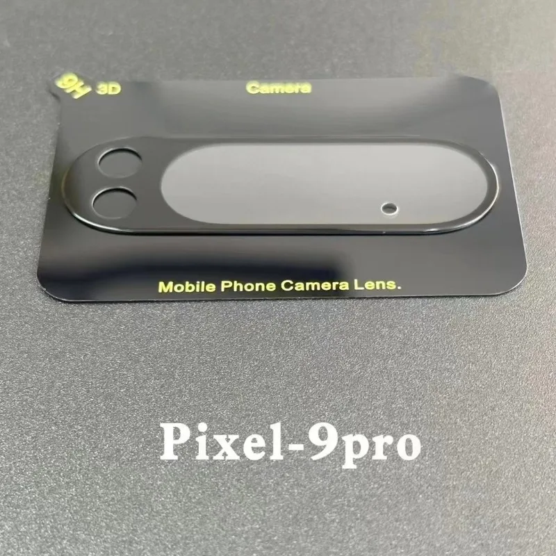 Tampa da lente da câmera 3d para google pixel 9 pro xl, protetor de vidro temperado, filme com anel