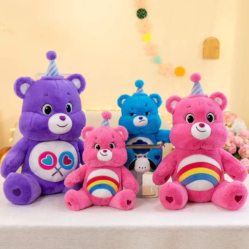 35 ซม.MINISO Care Bears Plush Kawaii Rainbow Bear ของเล่นตุ๊กตาน่ารักอะนิเมะตุ๊กตาหมีตุ๊กตาหมีตุ๊กตาหมีตุ๊กตาหมีตุ๊กตาหมีตุ๊กตาหมีตุ๊กตาหมีตุ๊กตาของเล่นตกแต่งห้องสาวของขวัญ