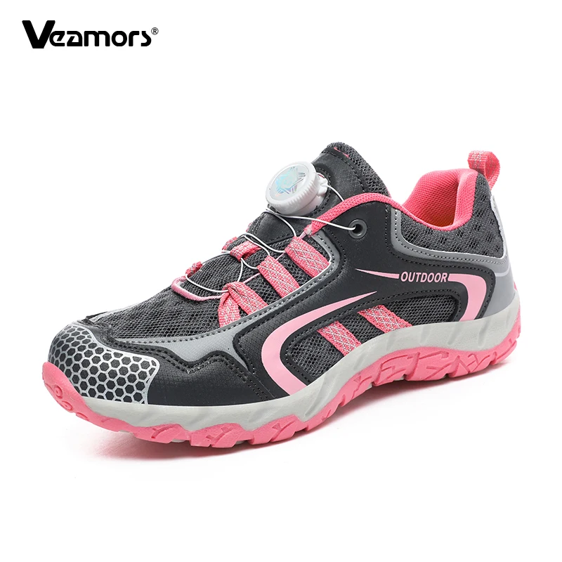 

Женская походная обувь с дышащей сеткой, уличные кроссовки с вращающейся пряжкой, женская противоскользящая треккинговая спортивная обувь для скалолазания