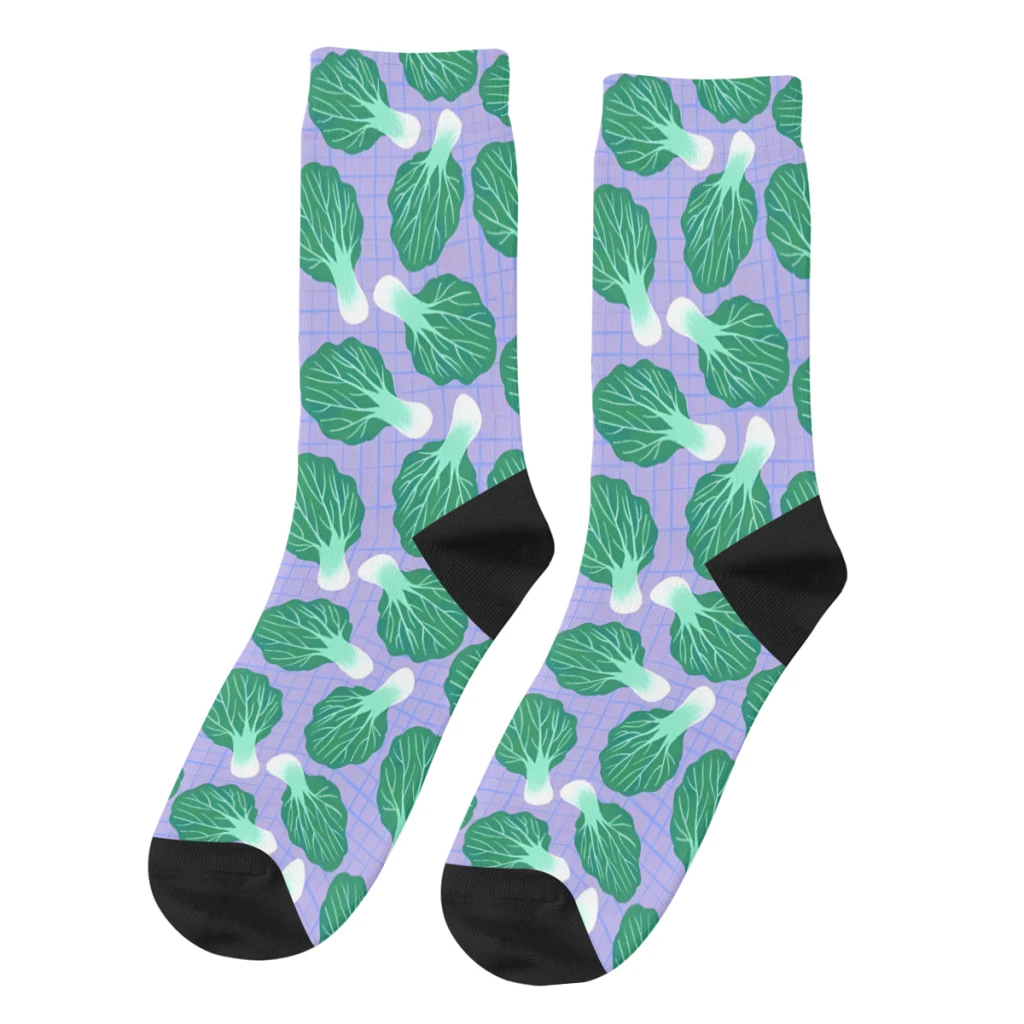 

Bokchoy Pattern Happy Men's Socks Vintage Vegetables Food Harajuku Novelty Crew Sock Gift Pattern Printed