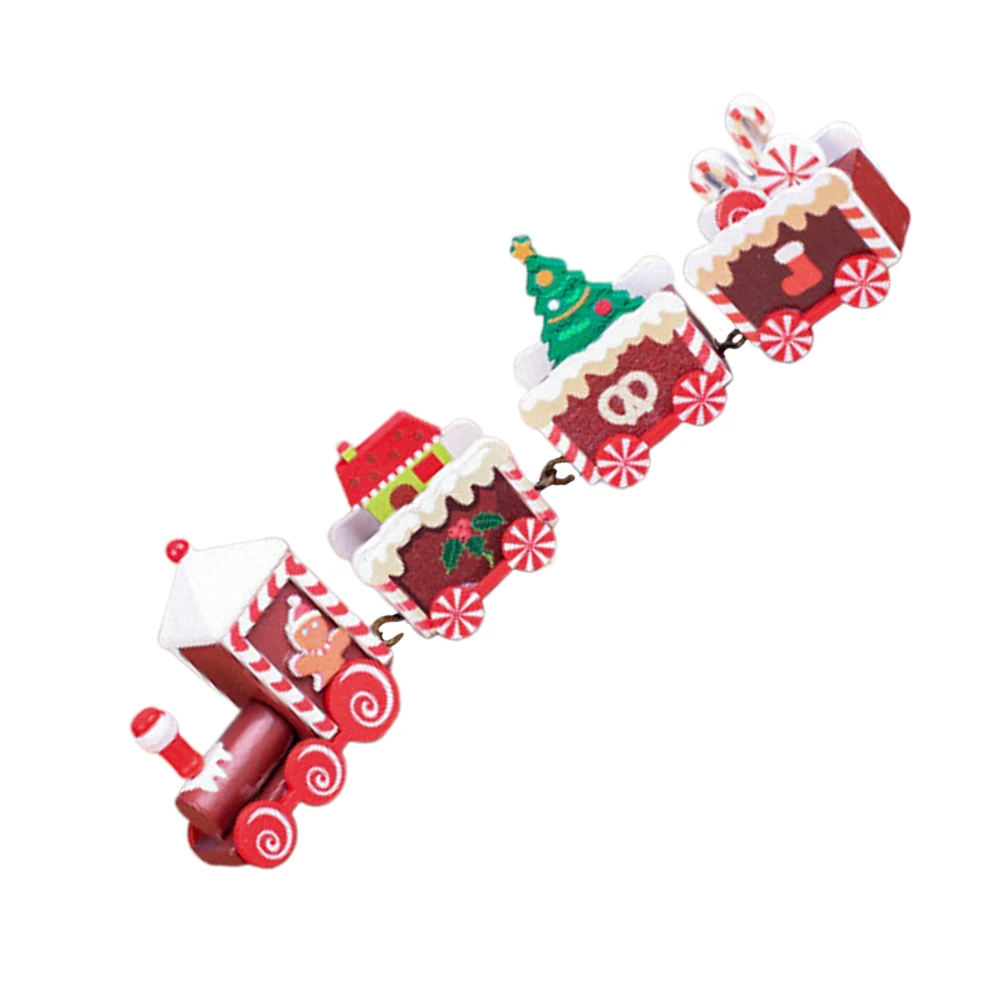 

Деревянные маленькие украшения для поезда, рождественская вечеринка, настольные украшения, освещение, декоративные принадлежности, Рождество