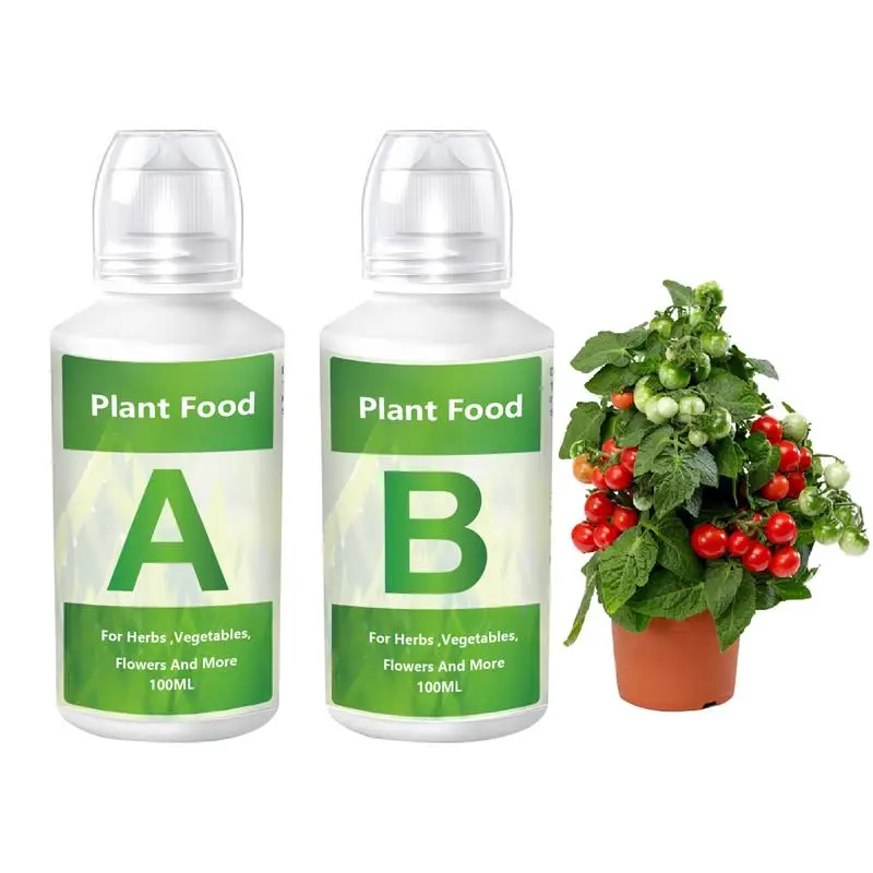 Hydroponic Nutrient Liquid A and B Fertilizer Solution Kit Hydroponic Nutrients for Growing Plant Flowers Food Vegetable Fruit
