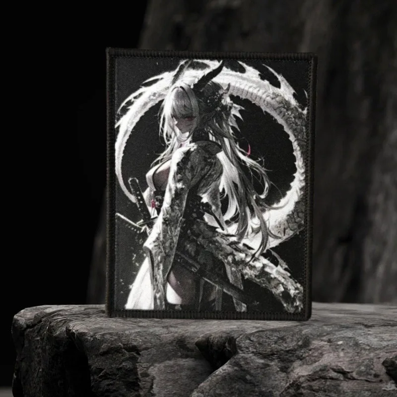 2026 Neuer Anime Taktischer Aufnäher, Drachen-Dame-Abzeichen, Armbinde, DIY Dekorativer Aufnäher, Rucksack-Aufnäher, mit Klettverschluss