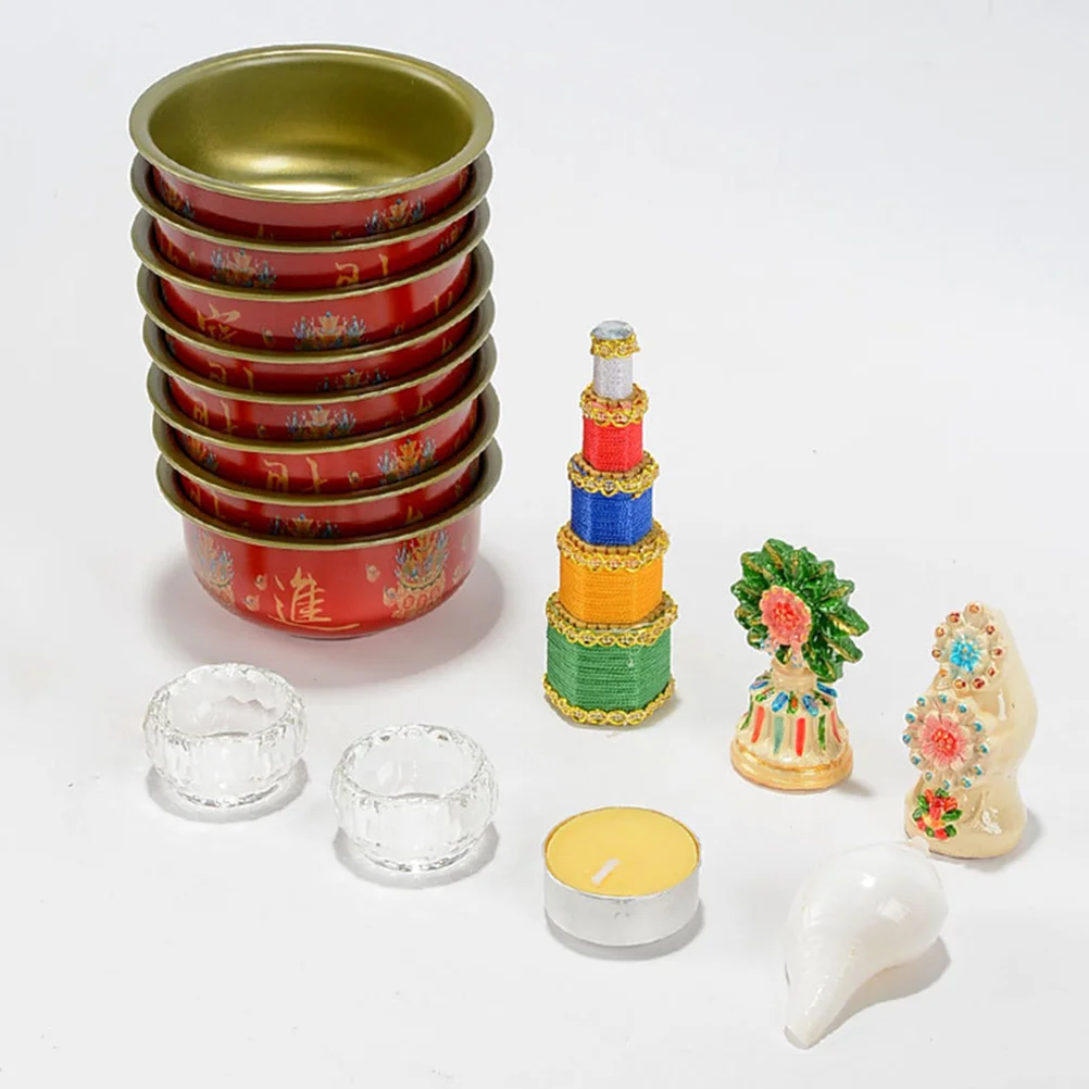 

7 Pcs Water Offering Bowls Worship Cups Household Vintage Decorative Enshrine Supply Durability Practical Home Temple