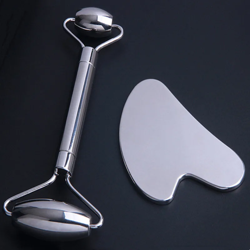 Gua Sha Board Roller Guasha Massage for Face 304 Stainless Steel Massager Facial Scraping Plate Guasha Scraper for Neck Back