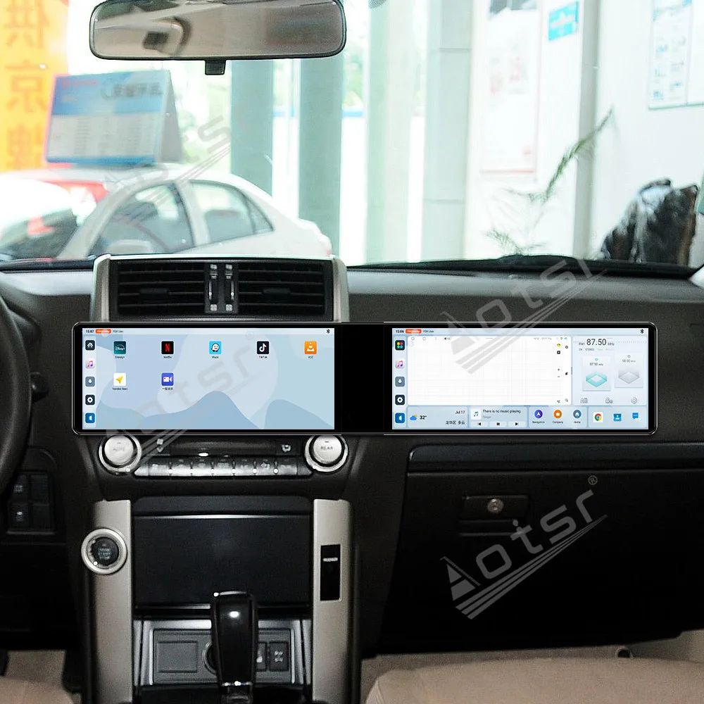 

Dual 12.3 inch Android 13 Carplay For Toyota Prado 2010-2020 Gps Navigation Car Radio HD Touch screen Stereo Auto Head Unit