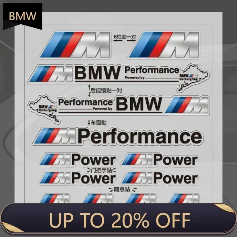 E90 Для BMW 1 комплект автомобильных оконных ручек, зеркал, наклейка M, значок мощности, наклейка для BMW M E39 E36 E60 E90 E46 F30 F10 F2