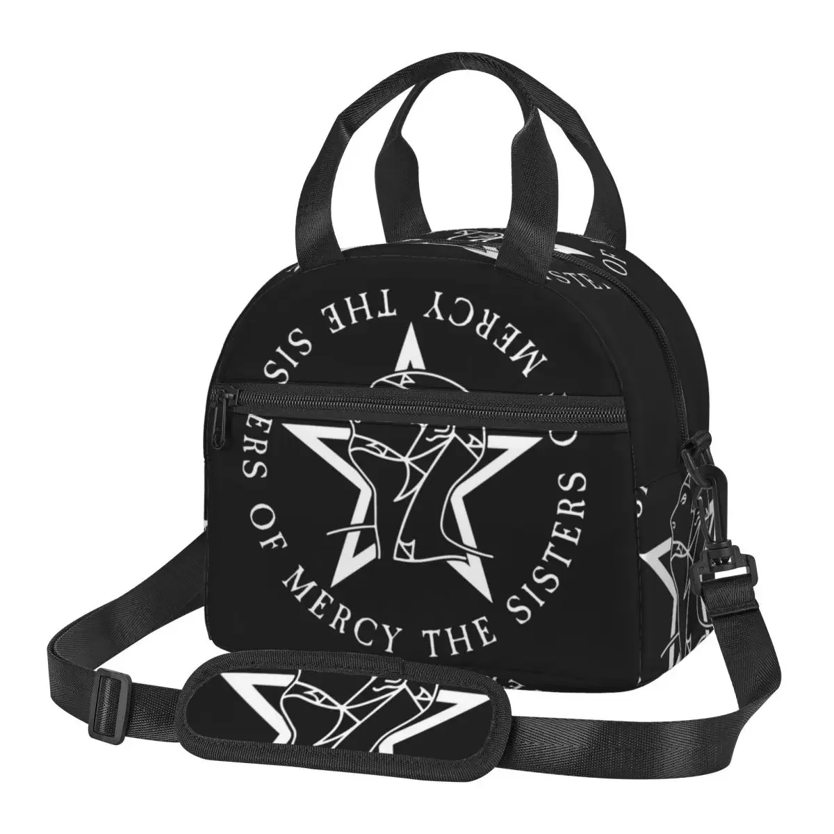 Round Text Logo Goth The Sisters Of Mercy Lunch Bags Insulated Bento Box Lunch Tote Picnic Bags Thermal Bag for Woman School