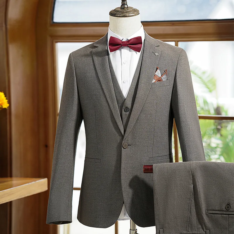 

mr530Men's three-piece suit Korean style slim fit small suit professional formal wear
