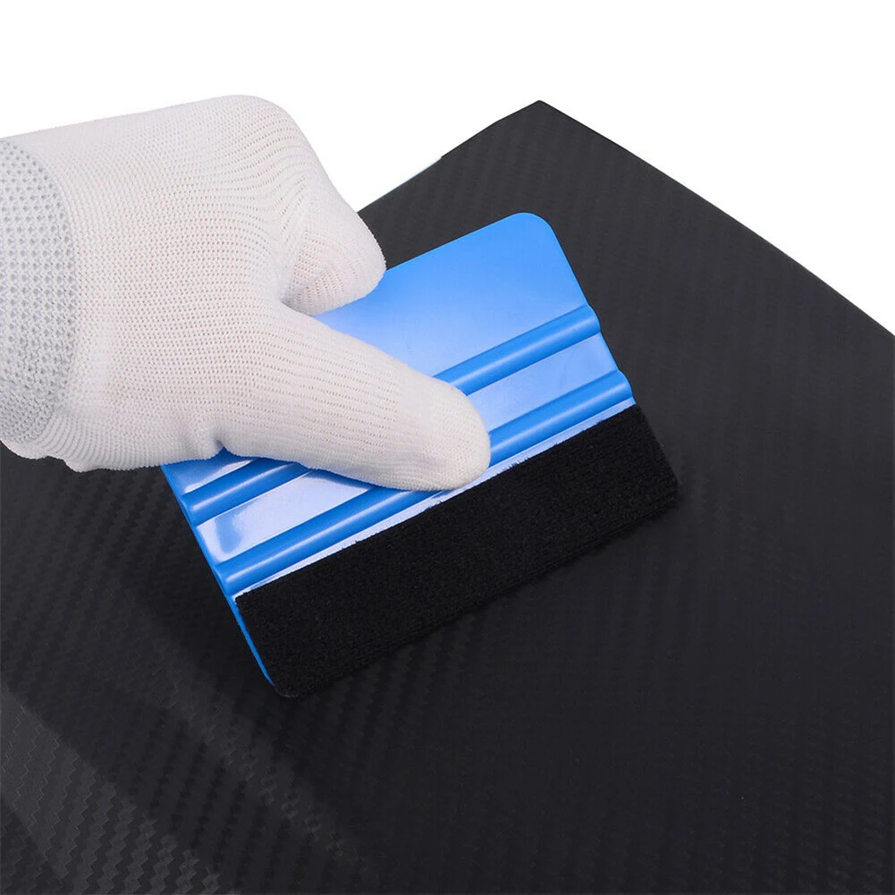 Car Scraper Auto Styling Vinyl Carbon Fiber Window Remover Cleaning Squeegee Wash With Felt Squeegee Tool For Motorcycle Quad