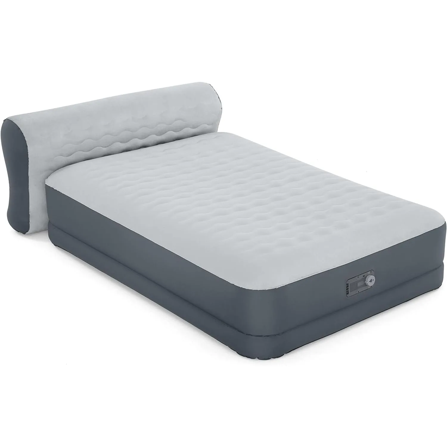 Queen Air Mattress with Headboard Supersoft Snugable Top Extra Durable Tough Raised with Built in Pump + USB Charger