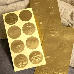 Congrats Grad Stickers Gold Foil Embossed Round Paper Sticker for Graduation Party Decoration Gift Seal Labels 3.5cm 80pcs