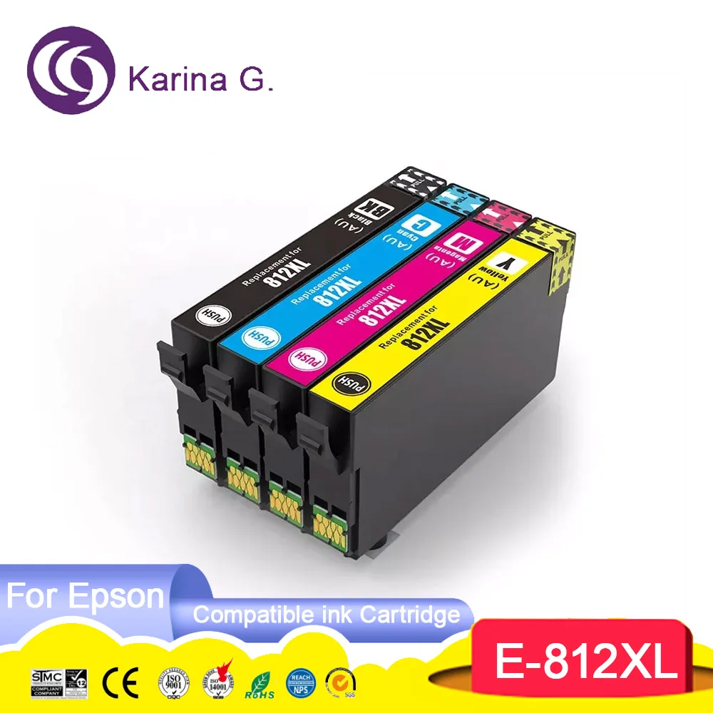 AU T812XL Compatible ink cartridge 812XL Ink Cartridge for Epson WorkForce Pro WF-3820 WF-3825/WF-4830/WF-4835 WF-7830/7840/7845