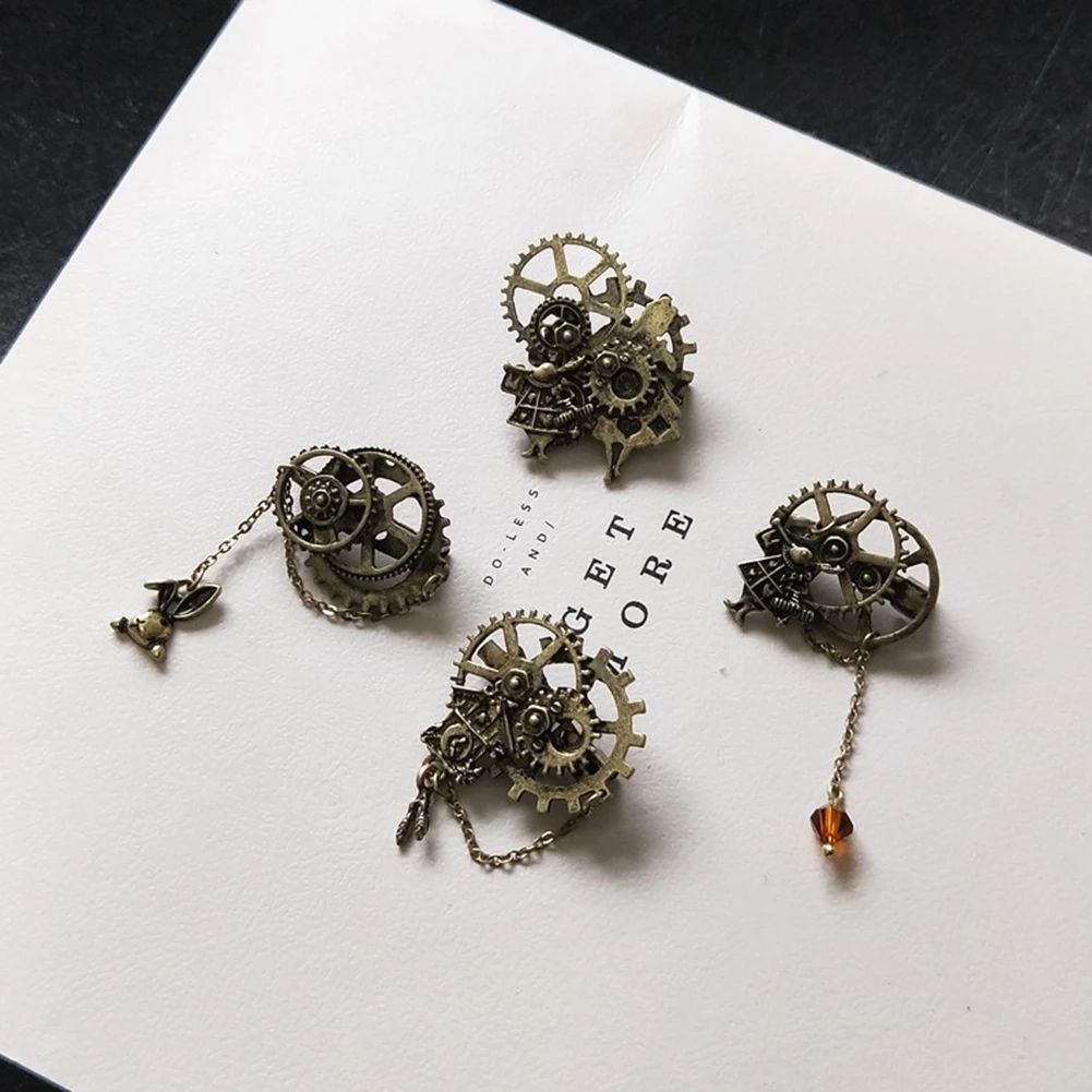 Retro Ancient Bronze Vintage Industrial Gears Steampunk Pin Brooches