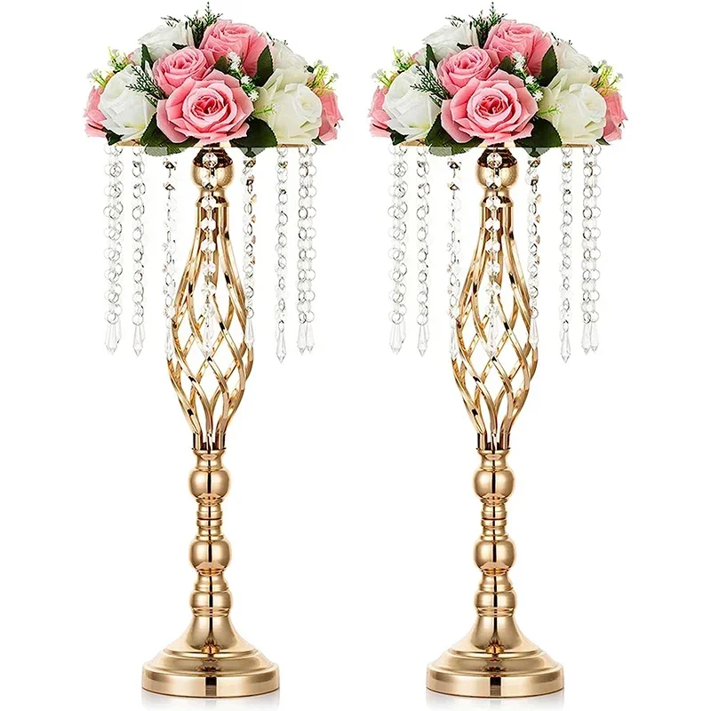 49/53cm Tall Crystal Candle Flower Holder Centerpiece Candle Holder Road Lead Flowers for Wedding Dining table Party Decor