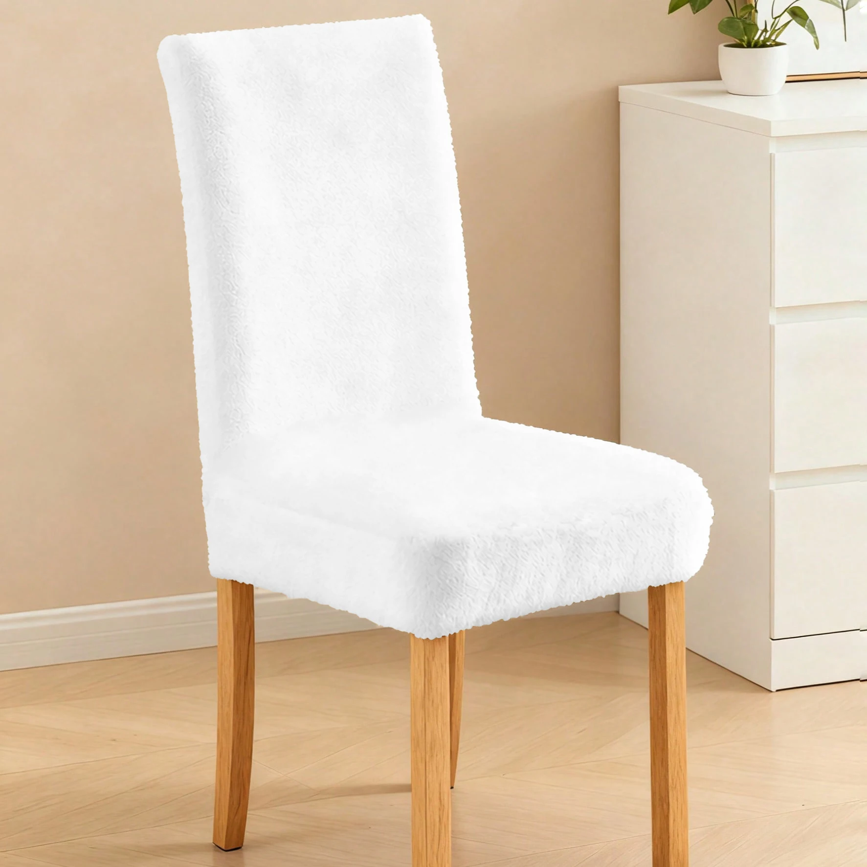 

1/2/4 pieces of granular cashmere elastic thickened solid color table and chair covers, Christmas party