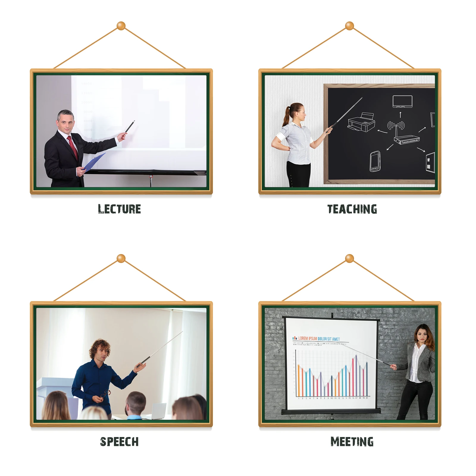 

Retractable Whiteboard Teachers Teaching Pointer Stainless Steel Expandable for Classroom Office Presentations