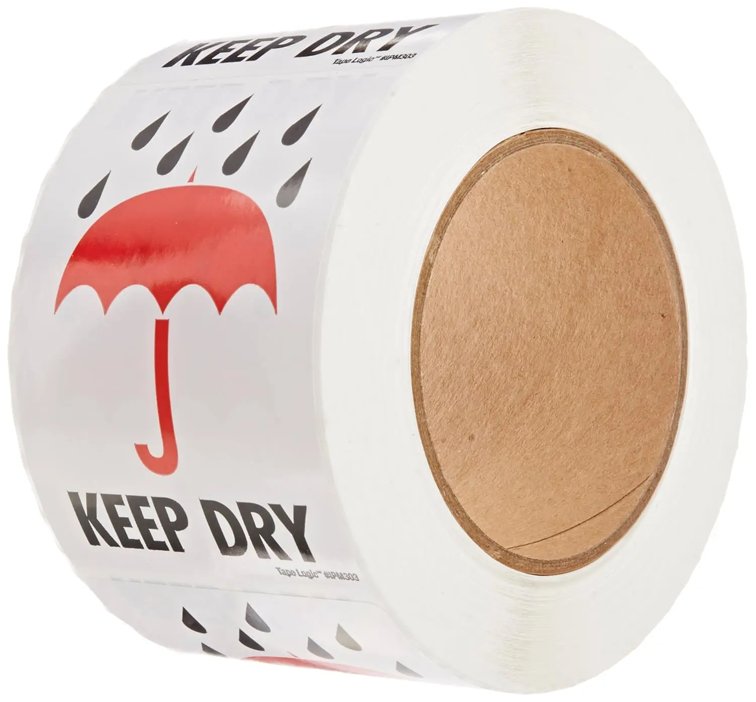 

3" x 4","Keep Dry" Red/White/Black Warning Sticker, for Shipping, ling, Packing, and Moving (1 Roll of 500 Labels)