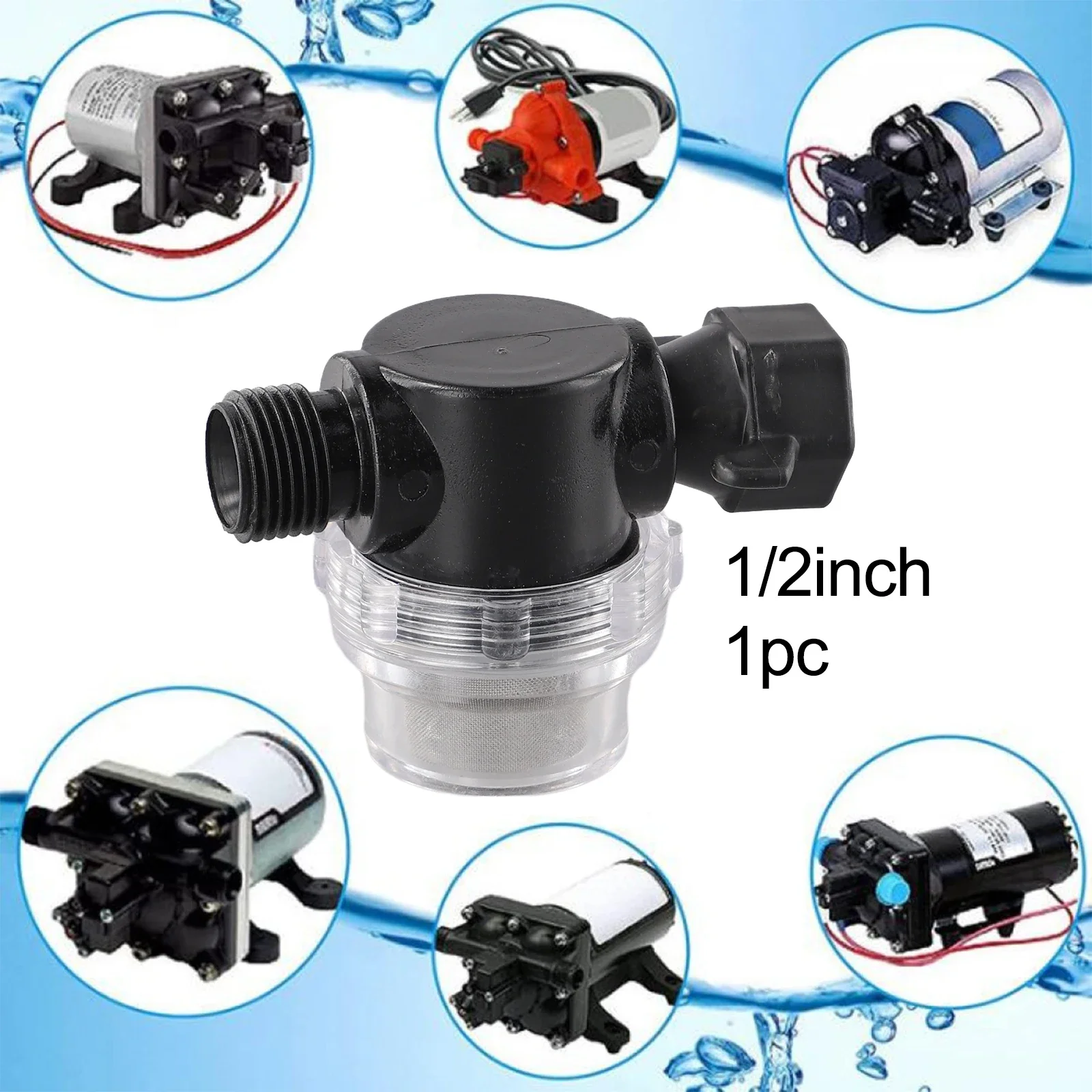 

1/2 For BSP Threaded Inline Filter With 50 Mesh SS Screen For Water Inlet Protection In Garden And Marine Setups