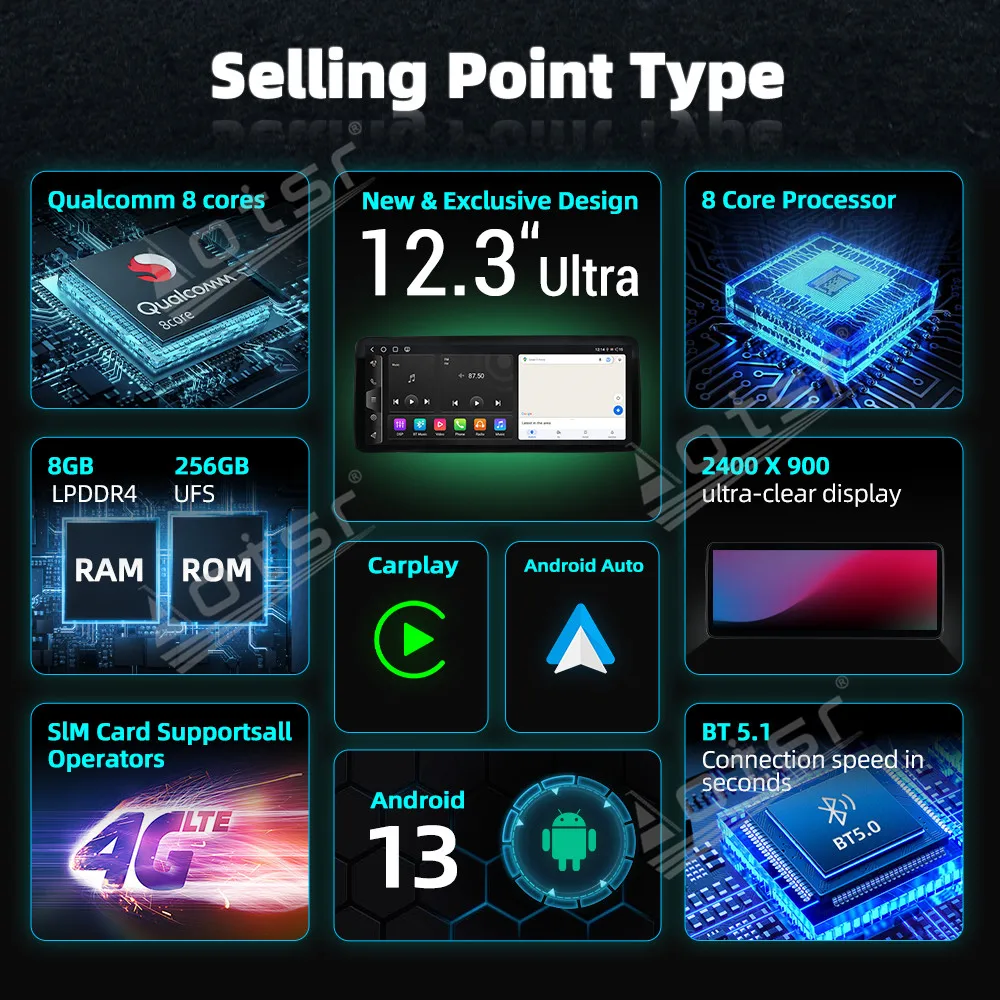 12.3'' Touch Screen Qualcomm 8 cores Android 13 Car Radio For Mazda Atenza 2014-2017 Video Player Stereo GPS Navigation Carplay view 6