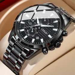 CRRJU orologio da uomo Full Steel Top Brand Luxury Sports orologio al quarzo da uomo impermeabile luminoso orologio da polso con data automatica Relogio Masculino