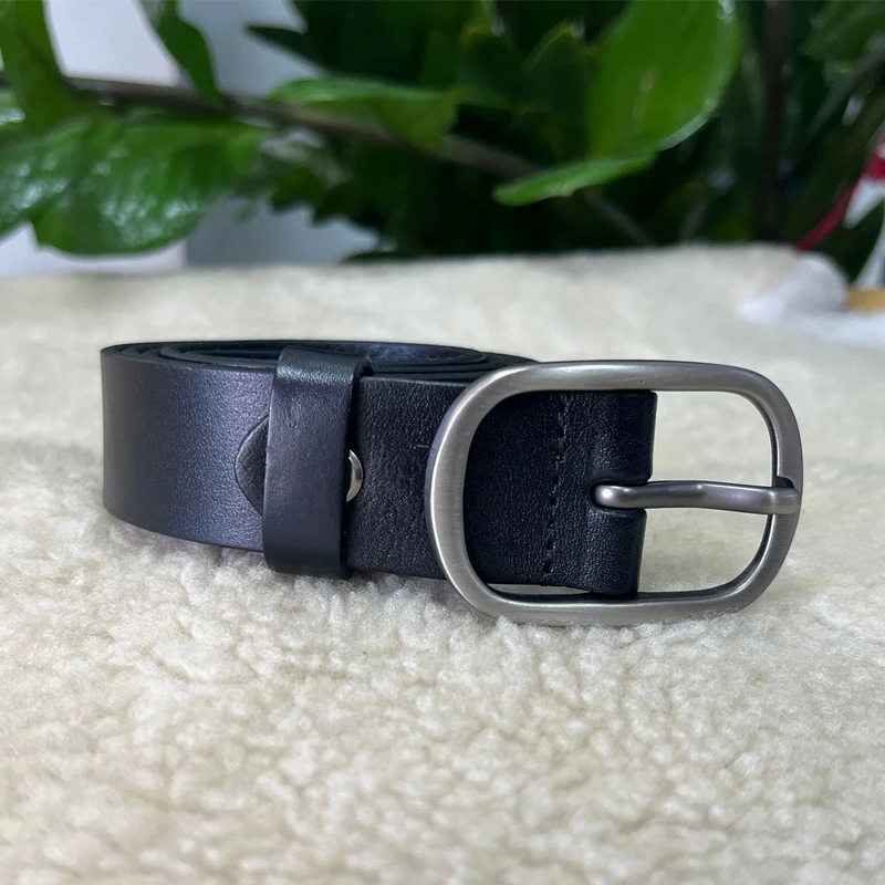 

2.8CM Genuine Leather Belts for Women Luxury Round Buckle Cowskin Female Belt Simple Waist Belt For Jeans Designer Y2K