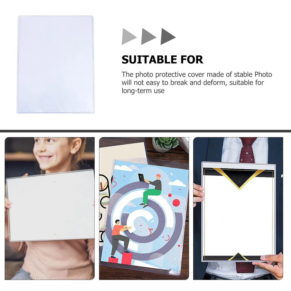 

12pcs Photo Protectors Clear Plastic Covers 21.6x28cm Transparent Picture Sleeves For Photos Cards Albums