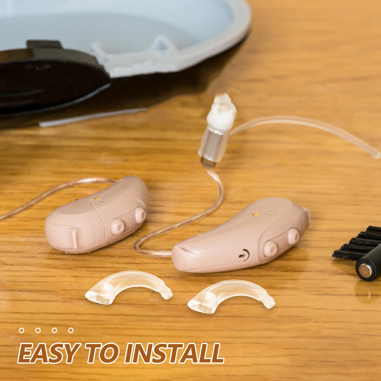 Hearing Aid Ear Hook Replacement Set Includes Tube Coupling Earmold Joint Quick-Fit Sound Tube Connector Comfortable view 4