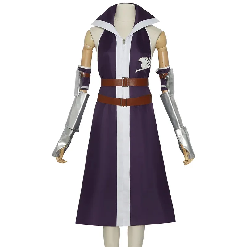 

COSda@FAIRY FT TAIL Erza Scarlet Cosplay Costume Purple Dress Battle Uniform Full Set Adult Woman Sexy Halloween Christmas SuitC