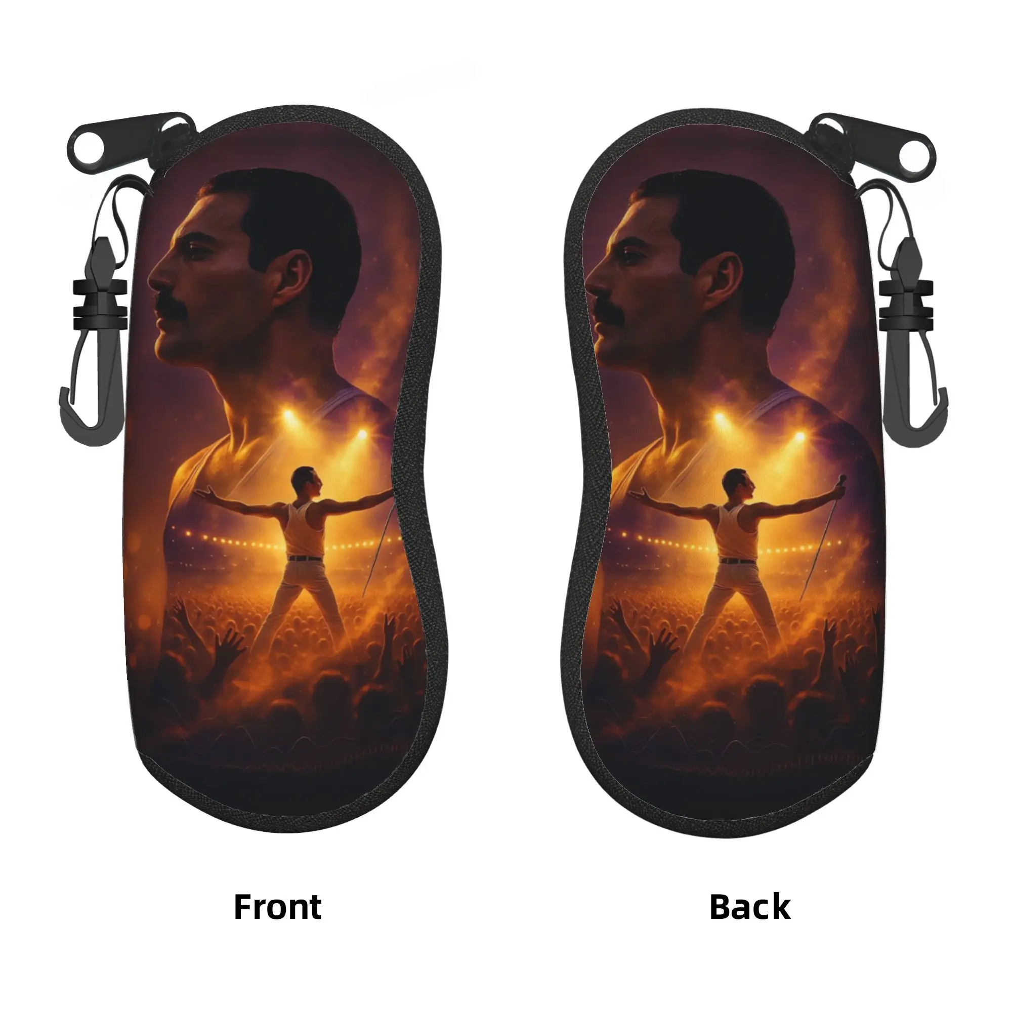 Freddie Concert Silhouette Mercury Glasses Case Cover Sunglasses Case Daily Retro Eyewear Storage Men Women Eyeglass Cases Cover