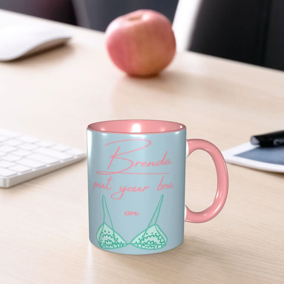 Brenda Put Your Bra On Mug Funny Ceramic Coffee Cups Tea Mugs Milk Cup Drinkware Gifts for Woman Man